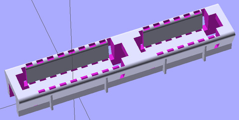 Model of connector version 2, double-wide