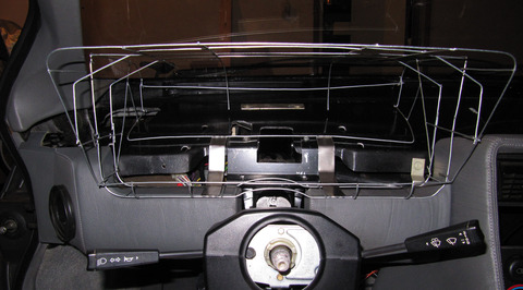 Binnacle prototype wireframe in car, front