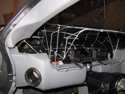 Binnacle prototype wireframe in car, left