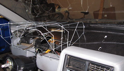 Binnacle prototype wireframe in car, right side