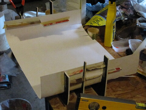 Build upper mold from foamboard and contact paper