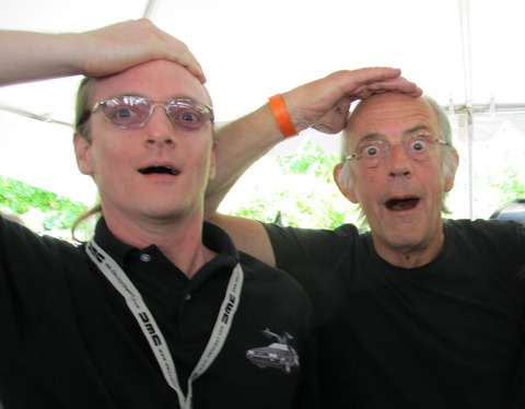 Great Scott pose with Christopher Lloyd