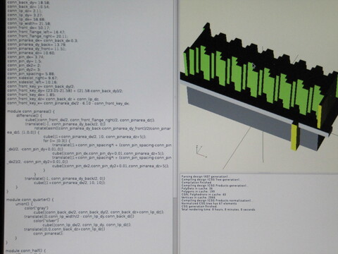 OpenSCAD model of instrument connector